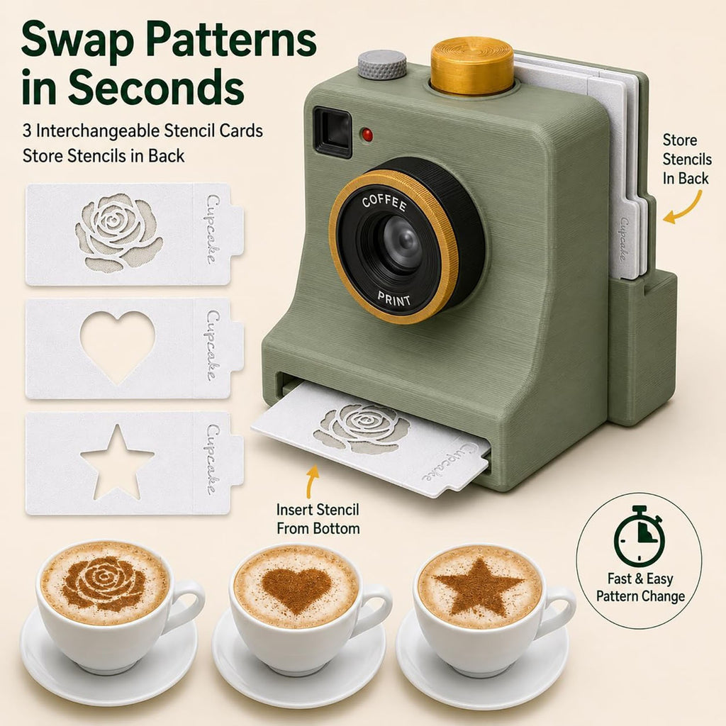 Coffee Art Stencil Printer ? Manual Latte & Cappuccino Decorating Tool